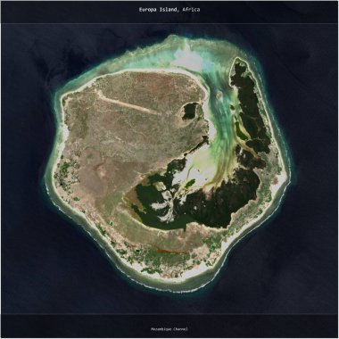 Fransa 'ya ait Mozambik Kanalı' ndaki Europa Adası, 23 Şubat 2024 'te çekilmiş bir uydu görüntüsünün karesini aldı.