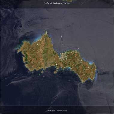 İtalya 'ya ait Tyrhenian Denizi' ndeki Isola di Favignana, 3 Ağustos 2023 'te çekilmiş bir uydu görüntüsünün karesini aldı.