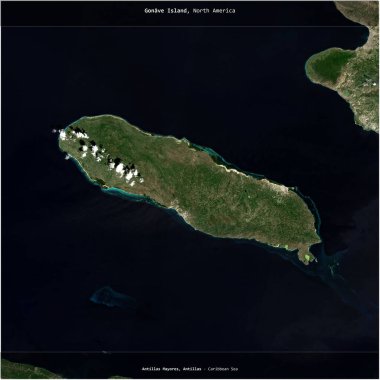 Karayip Denizi 'ndeki Gonave Adası, Haiti' ye ait. 14 Kasım 2023 'te çekilmiş bir uydu görüntüsü.