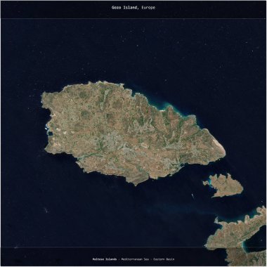 Akdeniz 'deki Gozo Adası - Malta' ya ait Doğu Havzası, 12 Nisan 2023 'te çekilmiş bir uydu görüntüsünün karesini aldı.