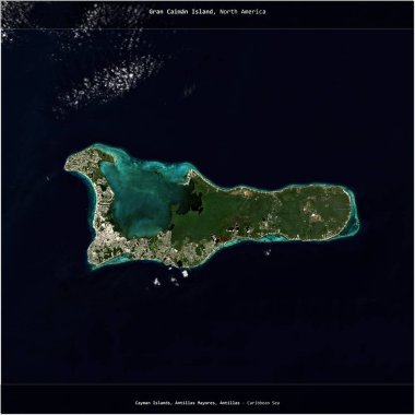 Karayip Denizi 'ndeki Gran Caiman Adası, Cayman Adaları' na ait, 5 Ocak 2021 'de çekilmiş bir uydu görüntüsüyle karesini aldı.