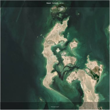 Basra Körfezi 'ndeki Hawar Adası, Bahreyn' e ait. 6 Ekim 2023 'te çekilmiş bir uydu görüntüsü.