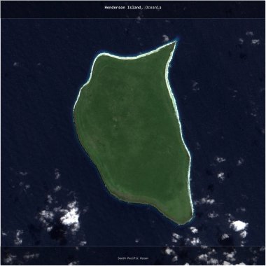 Pitcairn Adaları 'na ait Güney Pasifik Okyanusu' ndaki Henderson Adası, 3 Ağustos 2023 'te çekilmiş bir uydu görüntüsüyle karesini aldı.