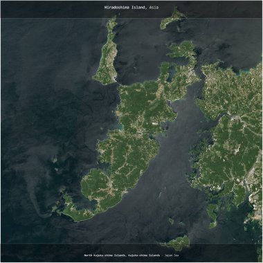 Japonya Denizi 'ndeki Hiradoshima Adası, 9 Nisan 2023' te çekilen bir uydu görüntüsünün karesini aldı.