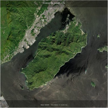 Japonya 'ya ait Seto Naikai veya İç Denizi' ndeki Itsukushima Adası, 21 Mayıs 2023 'te çekilmiş bir uydu görüntüsüyle kareye eklendi.
