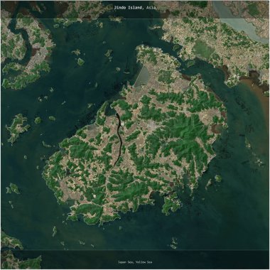 Güney Kore 'ye ait olan Japon Denizi' ndeki Jindo Adası, 16 Mayıs 2024 'te çekilmiş bir uydu görüntüsünün karesini aldı.