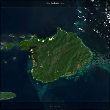 Endonezya 'ya ait Güney Çin Denizi' ndeki Pulau Karimata, 22 Ağustos 2023 'te çekilmiş bir uydu görüntüsünün karesini aldı.