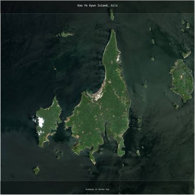 Andaman ya da Burma Denizi 'ndeki Kau Ye Kyun Adası, Myanmar' a ait, 20 Mart 2021 'de çekilmiş bir uydu görüntüsü.
