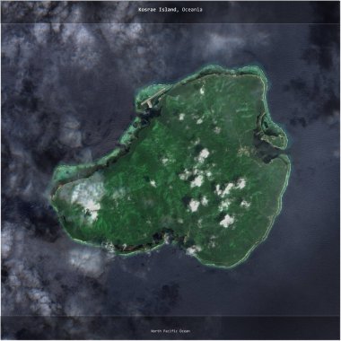 Mikronezya Federal Devletleri 'ne ait Kuzey Pasifik Okyanusu' ndaki Kosrae Adası, 18 Ağustos 2020 'de çekilmiş bir uydu görüntüsü ile karesini aldı.