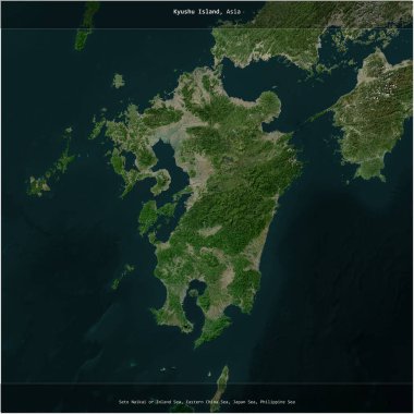 Japonya Denizi 'ndeki Kyushu Adası 22 Şubat 2021' de çekilen bir uydu görüntüsünün karesini aldı.