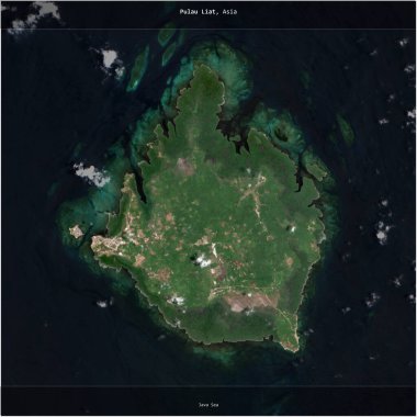 Endonezya 'ya ait Java Denizi' ndeki Pulau Liat, 11 Ekim 2023 'te çekilmiş bir uydu görüntüsünün karesini aldı.