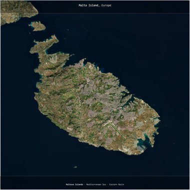 Akdeniz 'deki Malta Adası - Malta' ya ait Doğu Havzası, 6 Şubat 2024 'te çekilen bir uydu görüntüsünün karesini aldı.