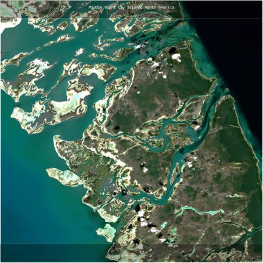 Bahamalar 'a ait Kuzey Atlantik Okyanusu' nun ortasındaki Bight Cay Adası, 17 Şubat 2019 'da çekilmiş bir uydu görüntüsüyle karesini aldı.