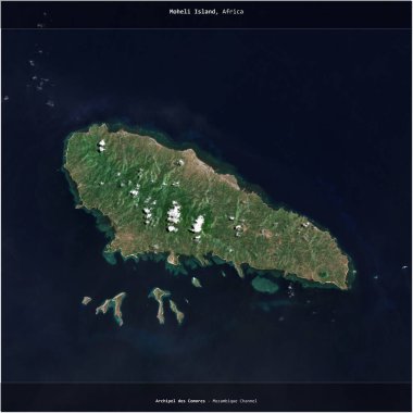 Mozambik Kanalı 'ndaki Moheli Adası, Komoros' a ait, 6 Mart 2024 'te çekilen bir uydu görüntüsünün karesini aldı.