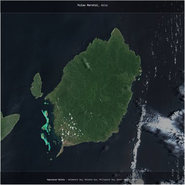 Endonezya 'ya ait Molukka Denizi' ndeki Pulau Morotai, 13 Eylül 2019 'da çekilmiş bir uydu görüntüsünün karesini aldı.