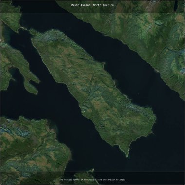 Güneydoğu Alaska ve Britanya Kolumbiyası 'nın Sahil Suları' ndaki Moser Adası 30 Ağustos 2019 'da çekilmiş bir uydu görüntüsü ile karesini aldı.