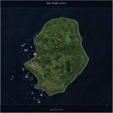 Güney Pasifik Okyanusu 'ndaki Niue Adası, 19 Ağustos 2021' de çekilmiş bir uydu görüntüsüyle karesini aldı.