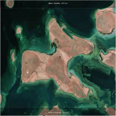Eritre 'ye ait olan, Kızıl Deniz' deki Nora Adası, 14 Aralık 2021 'de çekilmiş bir uydu görüntüsünün karesini aldı.