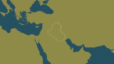 Irak haritası - yakınlaştır. Sınır. Desen.