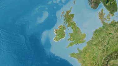 İrlanda haritası - özüt. Sınır. Uydu.