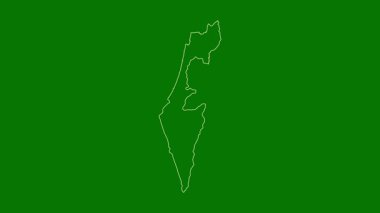 İsrail haritası - çizgi film. Sınır. Uydu.