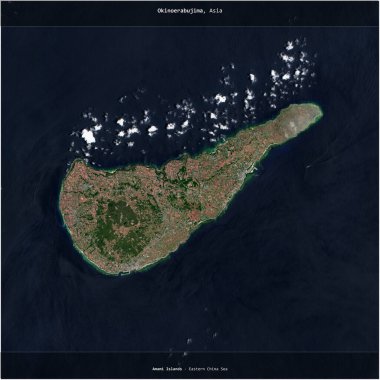 Japonya 'ya ait Doğu Çin Denizi' ndeki Okinoerabujima, 10 Temmuz 2023 'te çekilmiş bir uydu görüntüsünün karesini aldı.