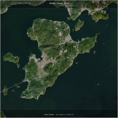 Japonya 'ya ait Seto Naikai veya İç Denizi' ndeki Oshima Adası, 14 Mart 2023 'te çekilmiş bir uydu görüntüsüyle karesini aldı.