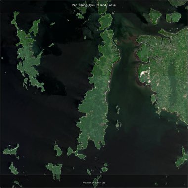 Andaman veya Burma Denizi 'ndeki Pan Daung Kyun Adası, Myanmar' a ait, 10 Nisan 2018 'de çekilmiş bir uydu görüntüsü.