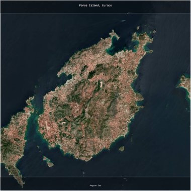 Yunanistan 'a ait Ege Denizi' ndeki Paros Adası, 31 Mart 2023 'te çekilmiş bir uydu görüntüsünün karesini aldı.