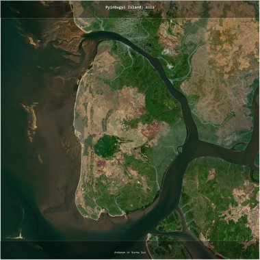 Andaman ya da Burma Denizi 'ndeki Pyinbugyi Adası, Myanmar' a ait, 24 Ocak 2022 'de çekilmiş bir uydu görüntüsü.