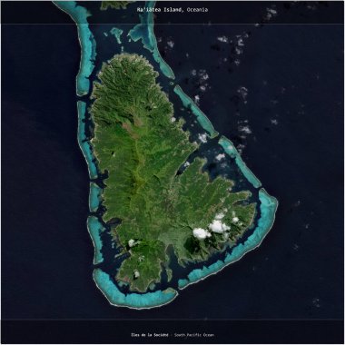 Fransa 'ya ait Güney Pasifik Okyanusu' ndaki Raiatea Adası, 10 Temmuz 2018 'de çekilmiş bir uydu görüntüsünün karesini aldı.