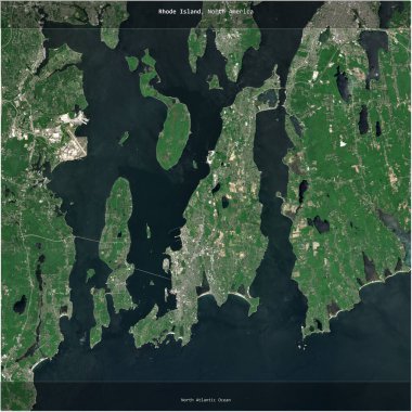 Amerika Birleşik Devletleri 'ne ait Kuzey Atlantik Okyanusu' ndaki Rhode Island, 8 Haziran 2020 'de çekilmiş bir uydu görüntüsüyle karesini aldı.