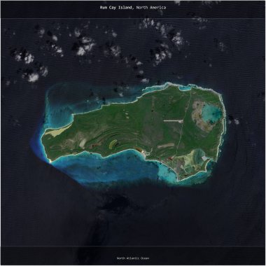 Bahamalar 'a ait Kuzey Atlantik Okyanusu' ndaki Rum Cay Adası, 4 Nisan 2020 'de çekilmiş bir uydu görüntüsüyle karesini aldı.