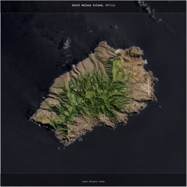 Saint Helena, Ascension ve Tristan da Cunha 'ya ait olan Güney Atlantik Okyanusu' ndaki Saint Helena Adası, 16 Şubat 2018 'de çekilmiş bir uydu görüntüsüyle karesini aldı.