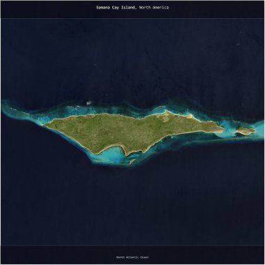 Bahamalar 'a ait Kuzey Atlantik Okyanusu' ndaki Samana Cay Adası 29 Ağustos 2023 'te çekilmiş bir uydu görüntüsüyle karesini aldı.