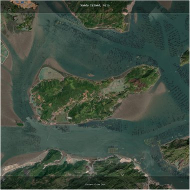 Doğu Çin Denizi 'ndeki Sandu Adası, 26 Ağustos 2020' de çekilen uydu görüntüsünün karesini aldı.
