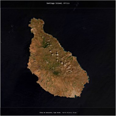 Kuzey Atlantik Okyanusu 'ndaki Santiago Adası, Cape Verde' ye ait, 28 Ocak 2023 'te çekilmiş bir uydu görüntüsüyle karesini aldı.
