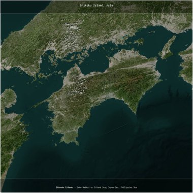 Japonya Denizi 'ndeki Shikoku Adası 22 Şubat 2021' de çekilen bir uydu görüntüsünün karesini aldı.