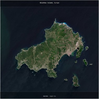 Yunanistan 'a ait Ege Denizi' ndeki Skiathos Adası, 10 Eylül 2023 'te çekilmiş bir uydu görüntüsünün karesini aldı.