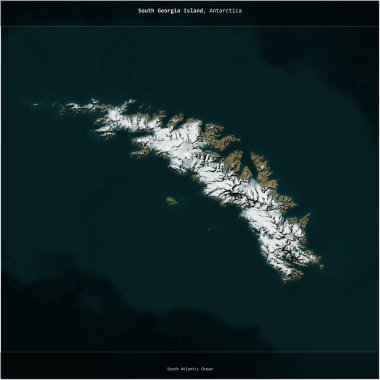 Güney Gürcistan ve Güney Sandwich Adalarına ait Güney Atlantik Okyanusu 'ndaki Güney Georgia Adası, 20 Nisan 2021' de çekilen uydu görüntüsüyle karesini aldı.