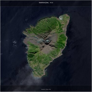 Japonya 'ya ait Doğu Çin Denizi' ndeki Suwanosejima, 19 Ağustos 2020 'de çekilmiş bir uydu görüntüsünün karesini aldı.