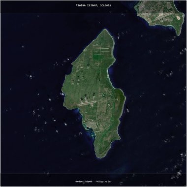 Filipin Denizi 'nde bulunan ve ABD' ye ait olan Tinian Adası, 14 Aralık 2018 'de çekilmiş bir uydu görüntüsüyle karesini aldı.