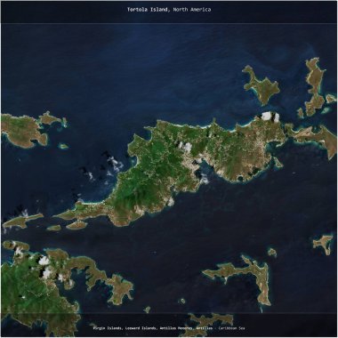 İngiliz Virjin Adaları 'na ait Karayip Denizi' ndeki Tortola Adası, 25 Mart 2023 'te çekilmiş bir uydu görüntüsüyle karesini aldı.