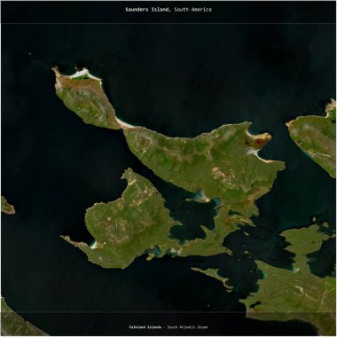Falkland Adaları 'na ait Güney Atlantik Okyanusu' ndaki Saunders Adası, 7 Şubat 2018 'de çekilmiş bir uydu görüntüsüyle karesini aldı.