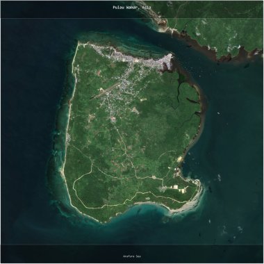Endonezya 'ya ait Arafura Denizi' ndeki Pulau Wamar, 21 Haziran 2019 'da çekilen bir uydu görüntüsünün karesini aldı.