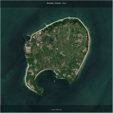 Çin Denizi 'nin güneyindeki Weizhou Adası, 20 Ocak 2023' te çekilen uydu görüntüsünün karesini aldı.