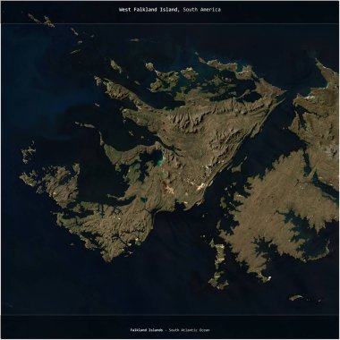 Falkland Adalarına ait Güney Atlantik Okyanusu 'ndaki Batı Falkland Adası, 15 Kasım 2022' de çekilmiş bir uydu görüntüsüyle karesini aldı.