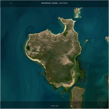 Avustralya 'ya ait Arafura Denizi' ndeki Winchelsea Adası, 14 Haziran 2021 'de çekilmiş bir uydu görüntüsüyle karesini aldı.