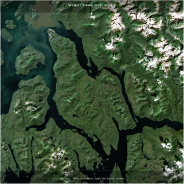 Güneydoğu Alaska ve Britanya Kolumbiyası 'nın sahil sularındaki Wrangell Adası, 29 Temmuz 2023' te çekilmiş bir uydu görüntüsüyle karesini aldı.