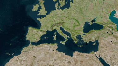 İtalya haritası - süzül. Sınır. Uydu.